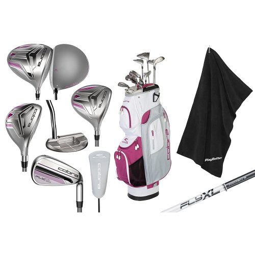 CobraGolf2021FlyXLWomen sCompleteSetCartBagPlumSetBundle