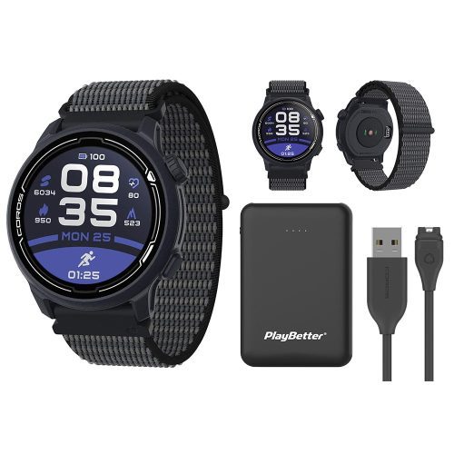 CorosPACE2SportSmartwatch Navy Nylon bundle