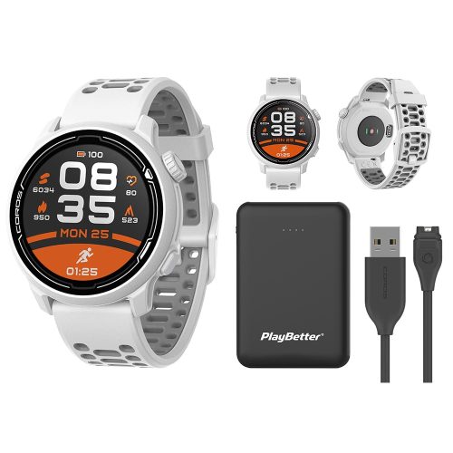 CorosPACE2SportSmartwatch White Silicone bundle