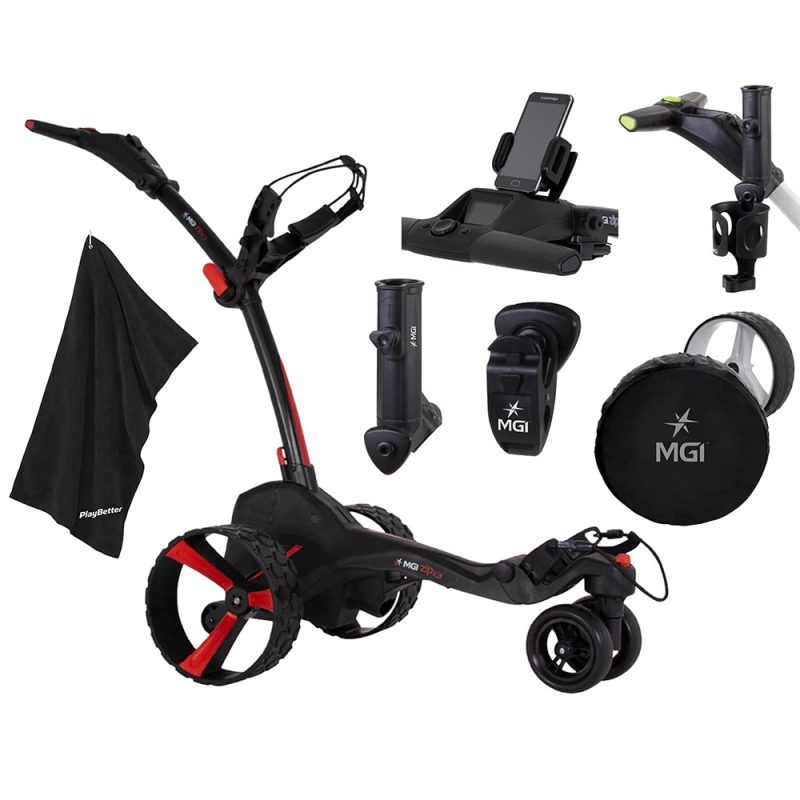 MGI Zip X3 Electric Golf Caddy Black Bundle