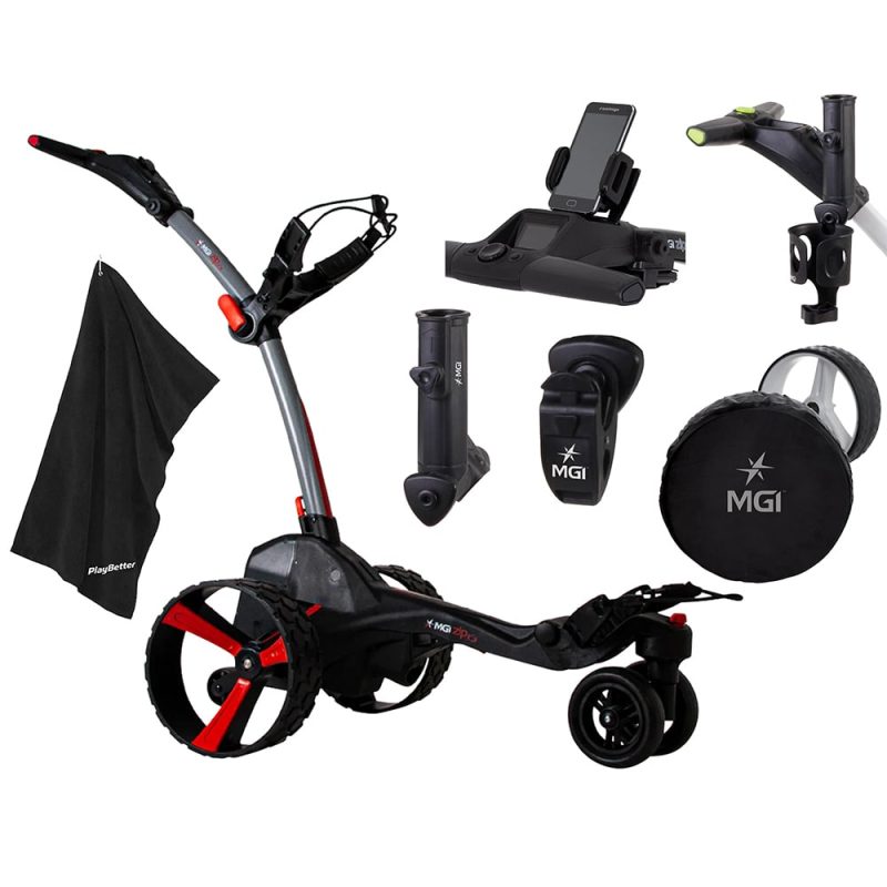 MGI Zip X3 Electric Golf Caddy Grey Bundle