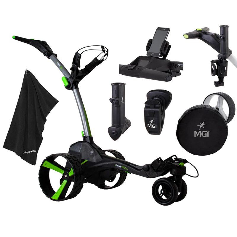 MGI Zip X5 Electric Golf Caddy Grey Bundle