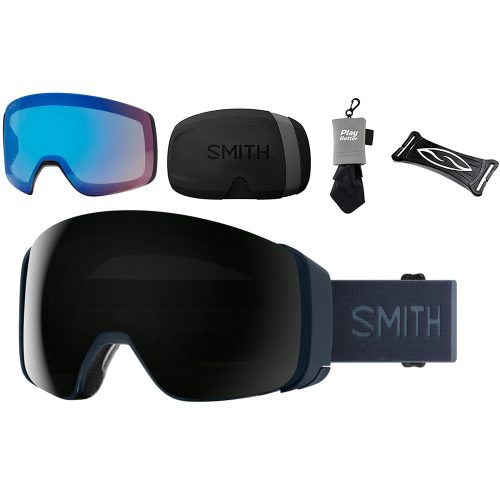 Smith Optics 4D Mag Snow Goggles French Navy Black bundle