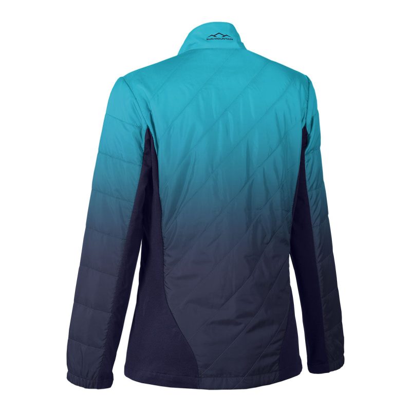 WMN GRADIENT JKT NAVY AQUA BACK