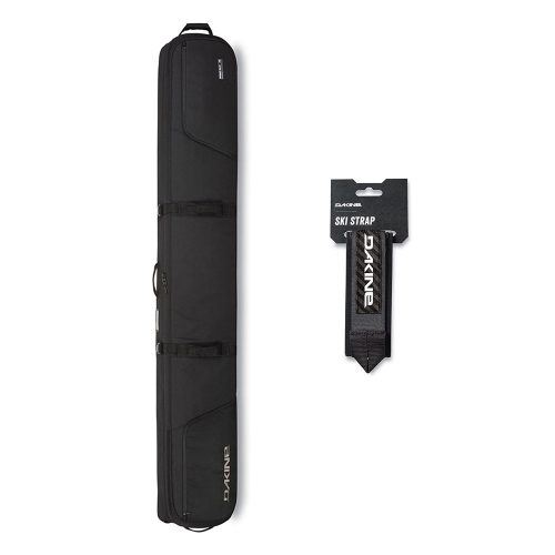 Dakine Boundary Ski Roller Bag - Black with Dakine Ski Straps