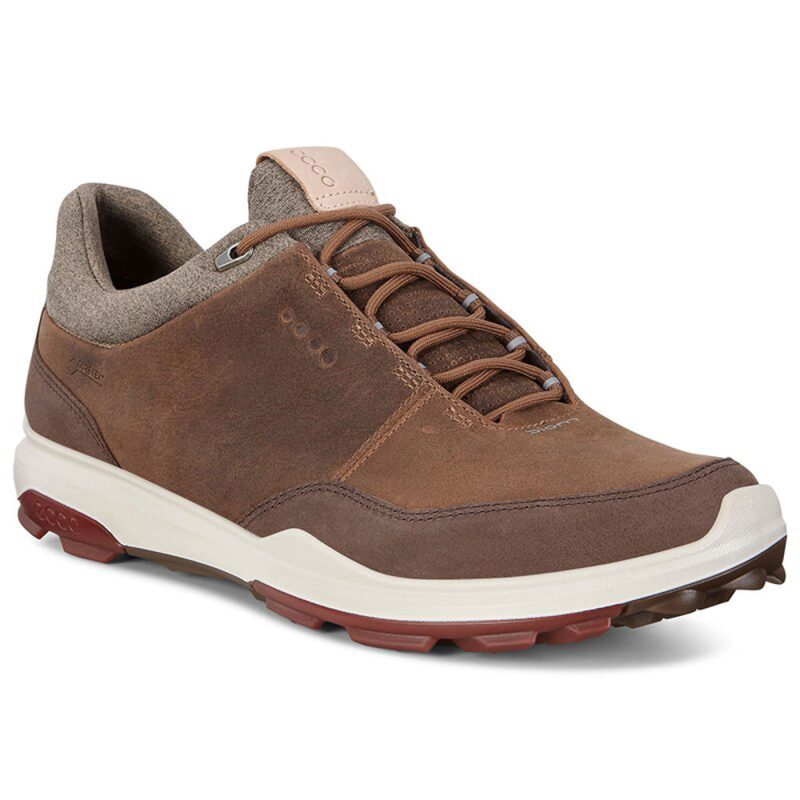 ECCO Men's BIOM Hybrid 3 GTX Golf Shoes - Camel - Left Angle