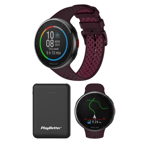 polar pacer pro watch maroon bundle