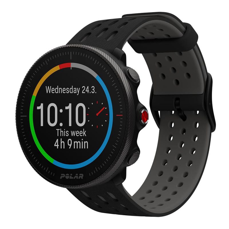 Polar Vantage M2 Multisport GPS Watch - Black Gray - Left Angle