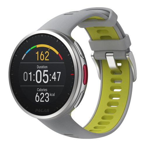 Polar Vantage V2 Premium Multisport GPS Watch - Silver/Gray/Lime - Left Angle